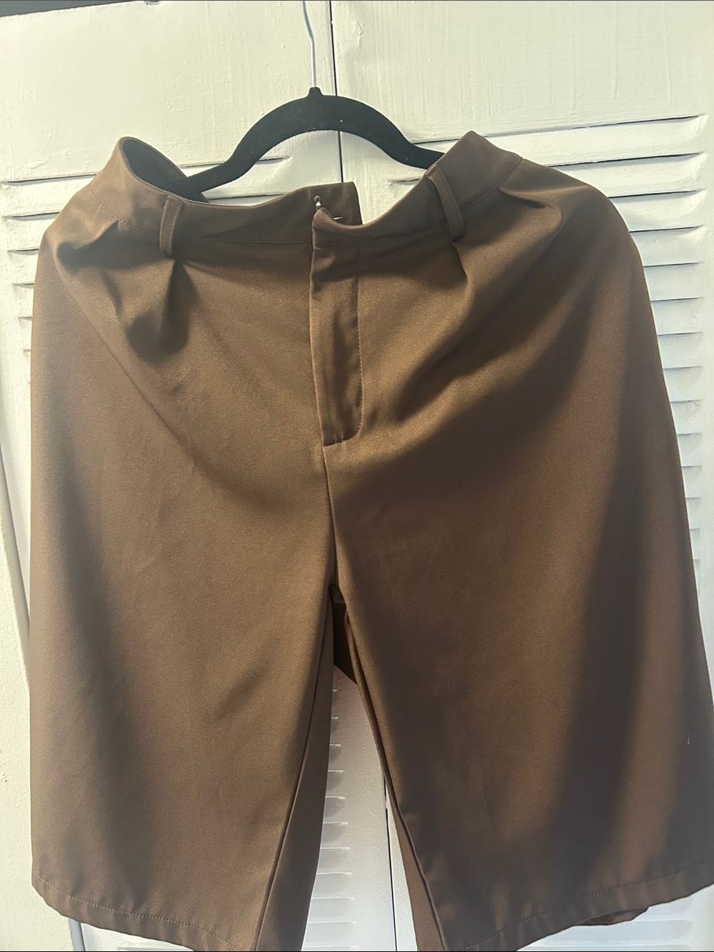 Brown Knee Length Dress Shorts